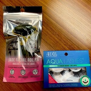 Jade Facial Roller and Ardell Eyelashes set bundle
